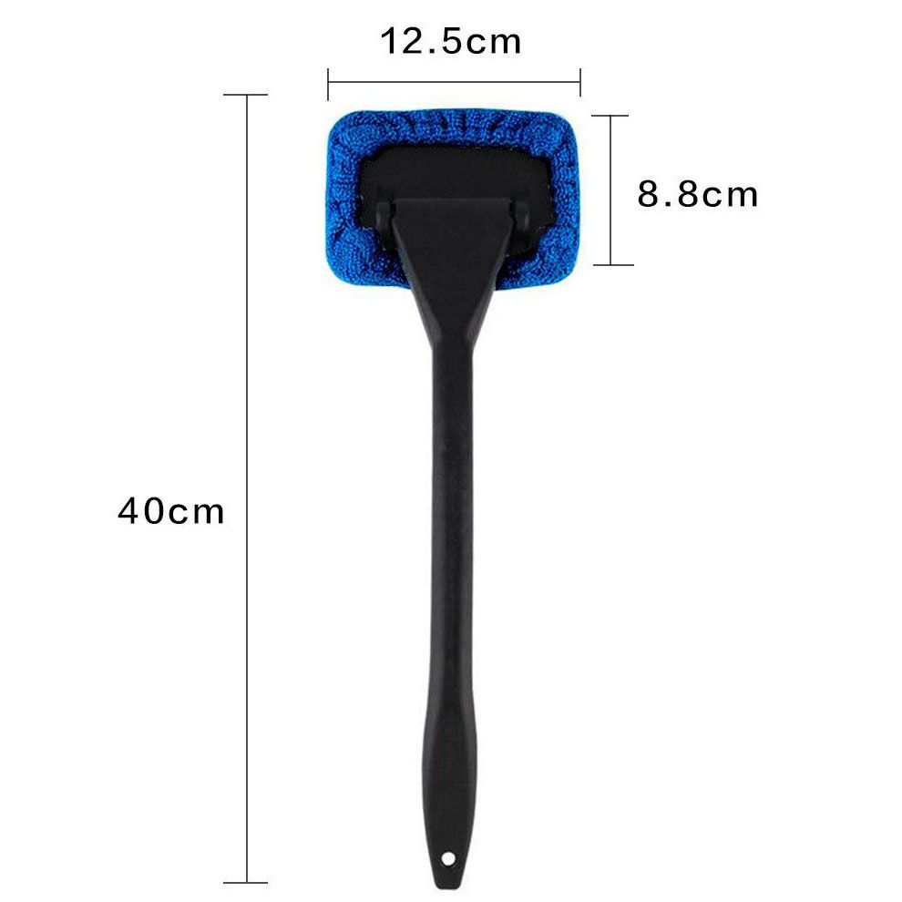 Green Car Windshield Cleaning Brush with 5 Replacement Microfiber Pads Defogging Wiper Tool Glass Cleaner