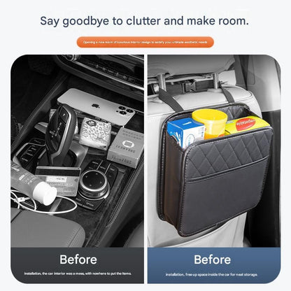 Car Seat Back Organizer Storage Bag Multi-Pocket Vehicle Seatback Holder Black