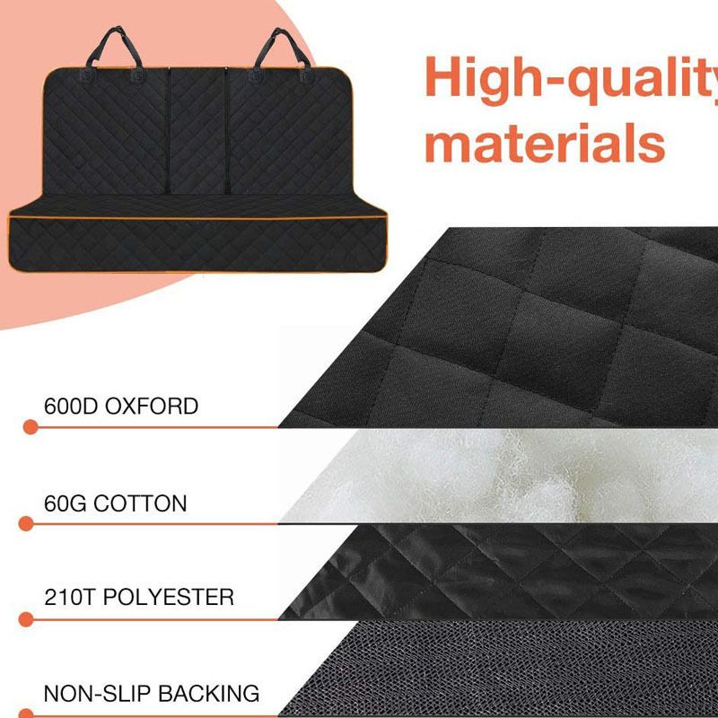 Car Rear Seat Pet Protector Mat Waterproof Dog Cat Back Seat Cover Black