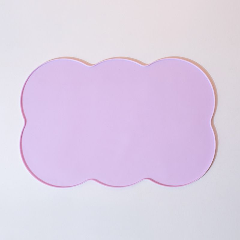 3-Piece Purple Silicone Placemat Set Cloud Shape Non-Slip Heat Resistant Kids Dining Mat