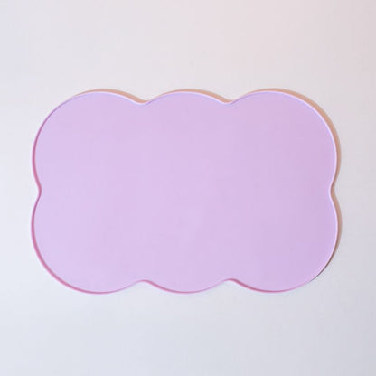 3-Piece Purple Silicone Placemat Set Cloud Shape Non-Slip Heat Resistant Kids Dining Mat