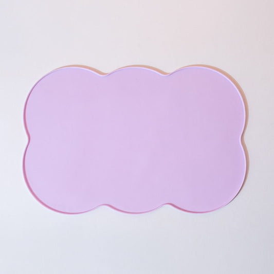 3-Piece Purple Silicone Placemat Set Cloud Shape Non-Slip Heat Resistant Kids Dining Mat