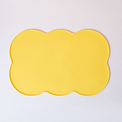 3-Piece Yellow Silicone Placemat Set Cloud Shape Non-Slip Heat Resistant Kids Dining Mat