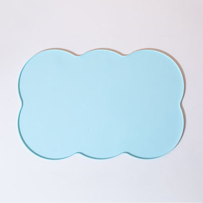 3-Piece Blue Silicone Placemat Set Cloud Shape Non-Slip Heat Resistant Kids Dining Mat