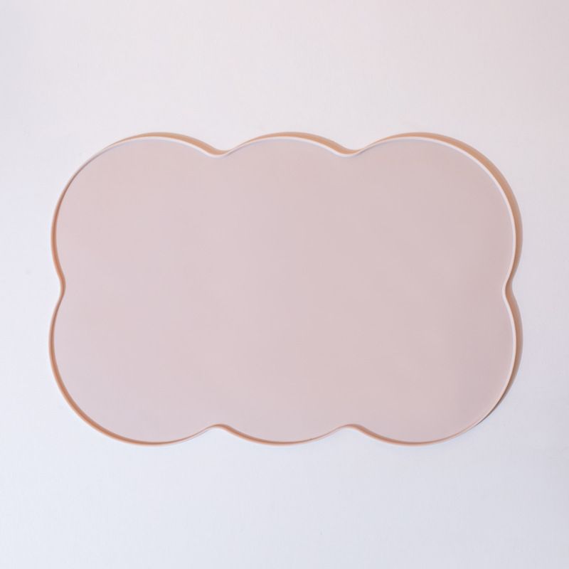 3-Piece Grey Silicone Placemat Set Cloud Shape Non-Slip Heat Resistant Kids Dining Mat