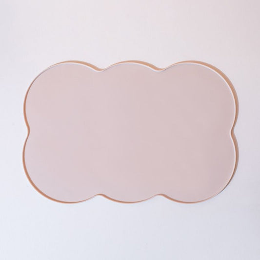 3-Piece Grey Silicone Placemat Set Cloud Shape Non-Slip Heat Resistant Kids Dining Mat