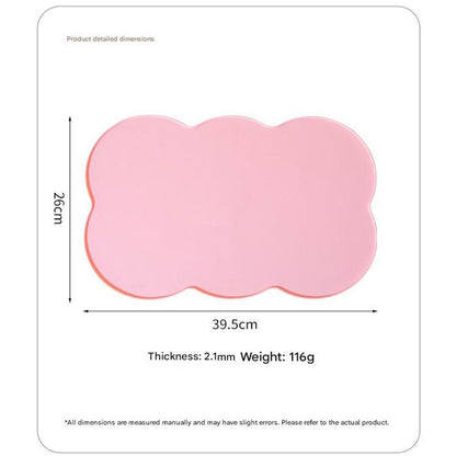 3-Piece Grey Silicone Placemat Set Cloud Shape Non-Slip Heat Resistant Kids Dining Mat