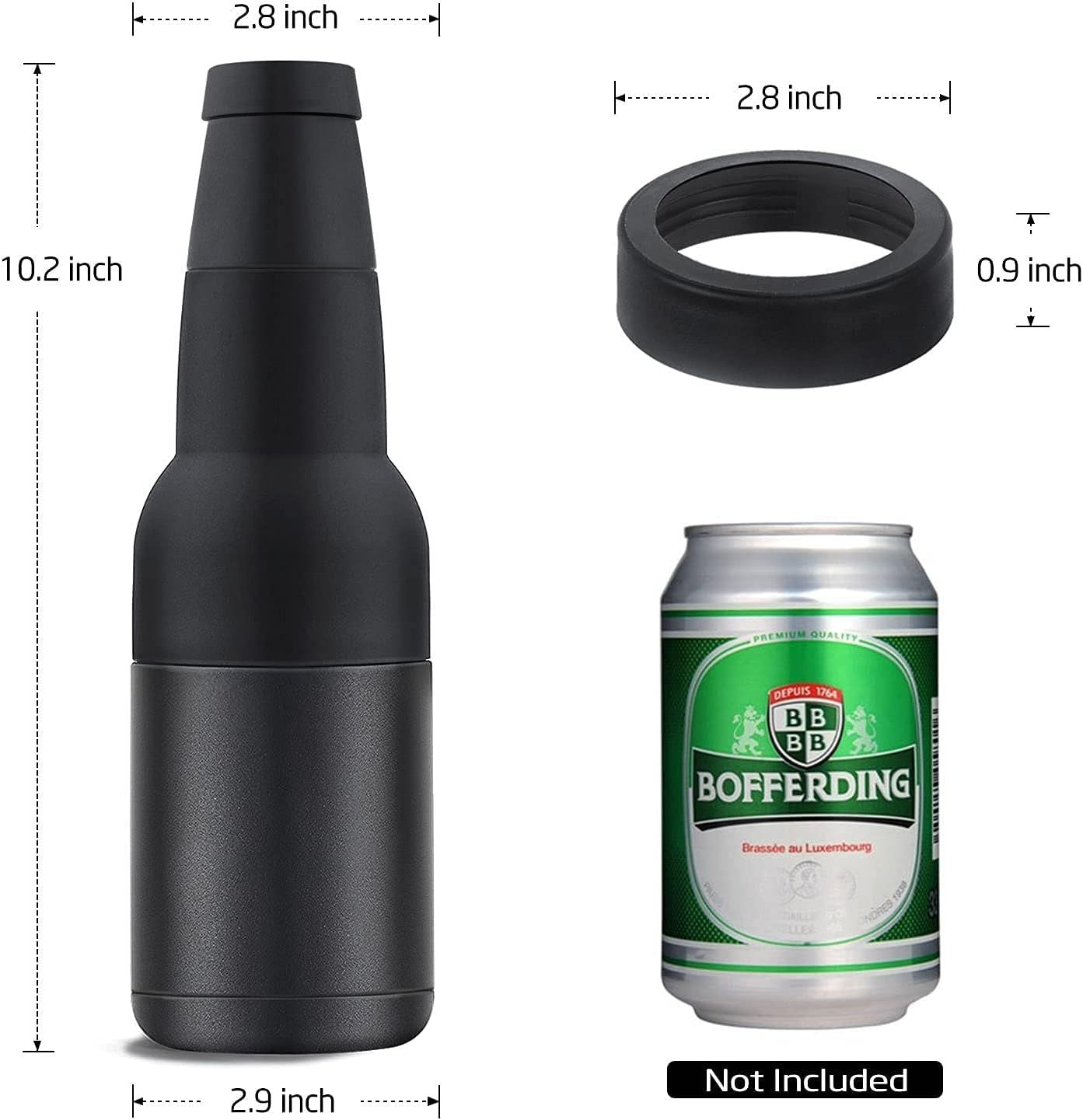 3-in-1 Beer Bottle Insulated Tumbler and Can Cooler with Bottle Opener – Double Wall Stainless Steel Soda Can Insulator & Holder for Car Outdoor Beverage Storage, 12oz Dark Blue