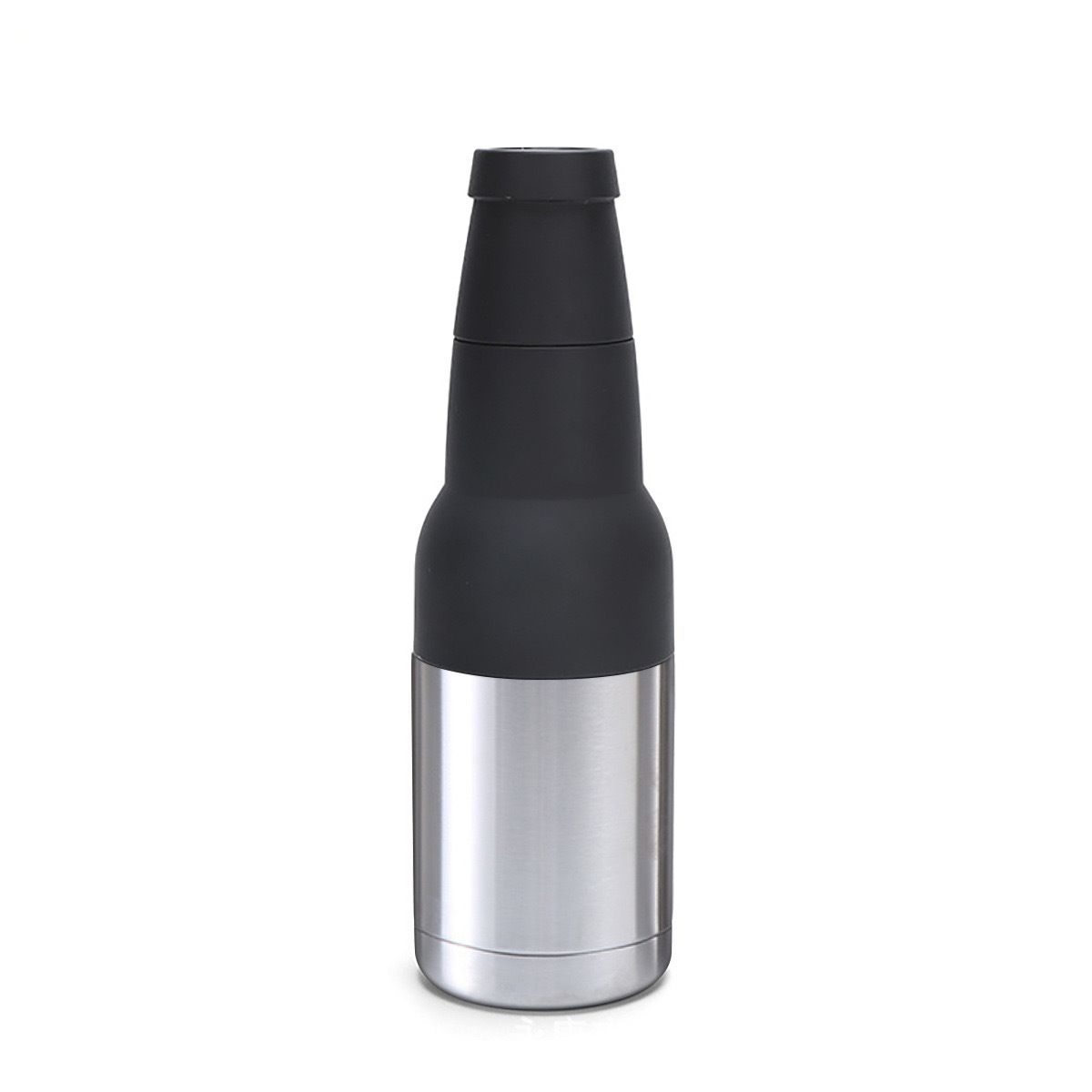 3-in-1 Beer Bottle Insulated Tumbler and Can Cooler with Bottle Opener – Double Wall Stainless Steel Soda Can Insulator & Holder for Car Outdoor Beverage Storage, 12oz Silver