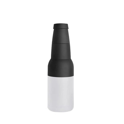 3-in-1 Beer Bottle Insulated Tumbler and Can Cooler with Bottle Opener – Double Wall Stainless Steel Soda Can Insulator & Holder for Car Outdoor Beverage Storage, 12oz White