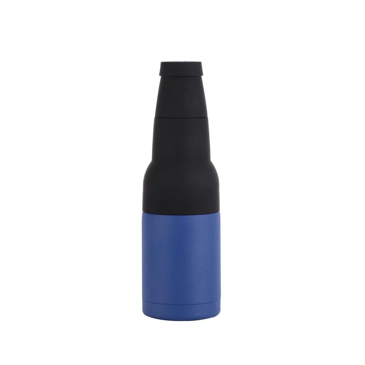 3-in-1 Beer Bottle Insulated Tumbler and Can Cooler with Bottle Opener – Double Wall Stainless Steel Soda Can Insulator & Holder for Car Outdoor Beverage Storage, 12oz Blue
