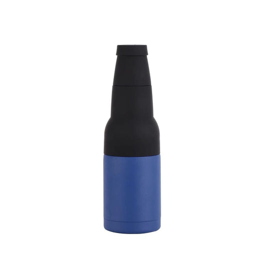 3-in-1 Beer Bottle Insulated Tumbler and Can Cooler with Bottle Opener – Double Wall Stainless Steel Soda Can Insulator & Holder for Car Outdoor Beverage Storage, 12oz Blue