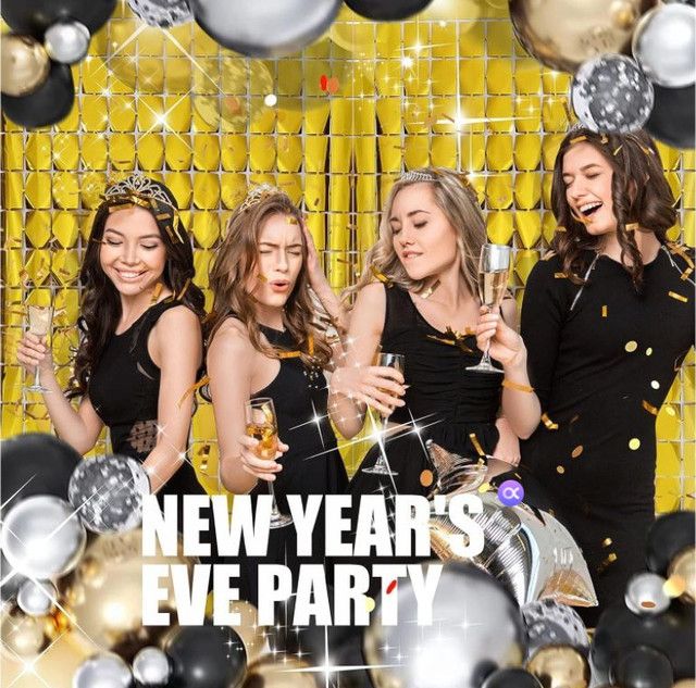 Gold 3D Shimmer Foil Fringe Square Cube Curtain (2 PCS) – 1m x 2m Self-Adhesive Metallic Backdrop for Birthdays, Weddings, and Party Wall Decor