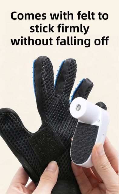 Black Blue Pet Grooming Spray Glove with White Detachable Typec Mister - TPR Soft Deshedding & Massage Brush Glove for Cats and Dogs, Anti Static Spray to Reduce Flying Fur and Easy to Clean