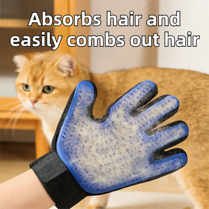 2PCS Black Blue Pet Grooming Spray Glove with White & Black Detachable Typec Mister - TPR Soft Deshedding & Massage Brush Glove for Cats and Dogs, Anti Static Spray to Reduce Flying Fur and Easy to Clean