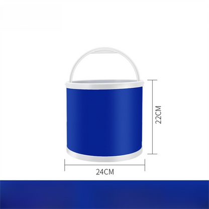 9L Foldable Oxford Fabric Car Wash Bucket with EVA Waterproof Lining & Zipper Carry Bag - Self Standing Structure, Portable Water Container for Car Cleaning and Outdoor Travel