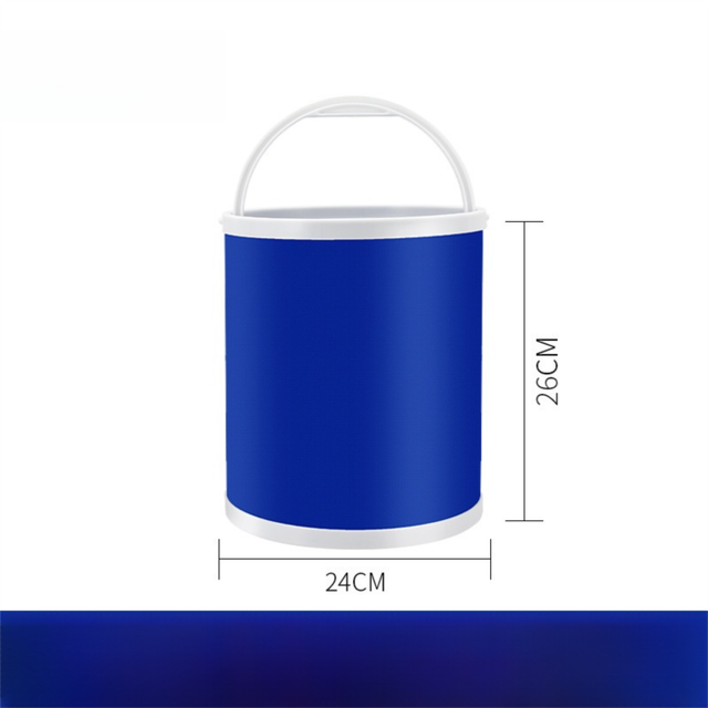 11L Foldable Oxford Fabric Car Wash Bucket with EVA Waterproof Lining & Zipper Carry Bag - Self Standing Structure, Portable Water Container for Car Cleaning and Outdoor Travel