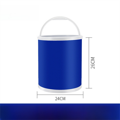 11L Foldable Oxford Fabric Car Wash Bucket with EVA Waterproof Lining & Zipper Carry Bag - Self Standing Structure, Portable Water Container for Car Cleaning and Outdoor Travel