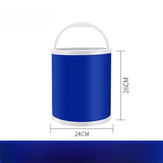 11L Foldable Oxford Fabric Car Wash Bucket with EVA Waterproof Lining & Zipper Carry Bag - Self Standing Structure, Portable Water Container for Car Cleaning and Outdoor Travel