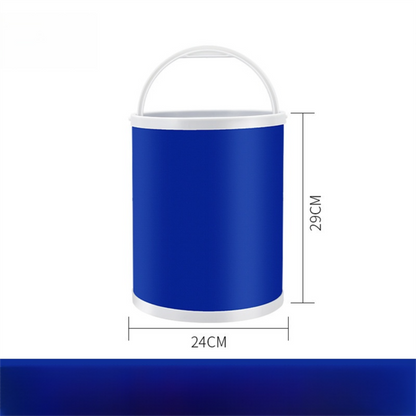 13L Foldable Oxford Fabric Car Wash Bucket with EVA Waterproof Lining & Zipper Carry Bag - Self Standing Structure, Portable Water Container for Car Cleaning and Outdoor Travel
