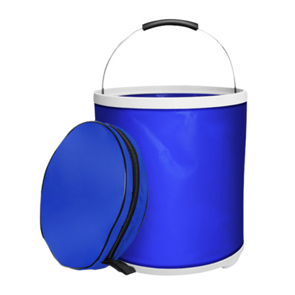 20L Foldable Oxford Fabric Car Wash Bucket with EVA Waterproof Lining & Zipper Carry Bag - Self Standing Structure, Portable Water Container for Car Cleaning and Outdoor Travel