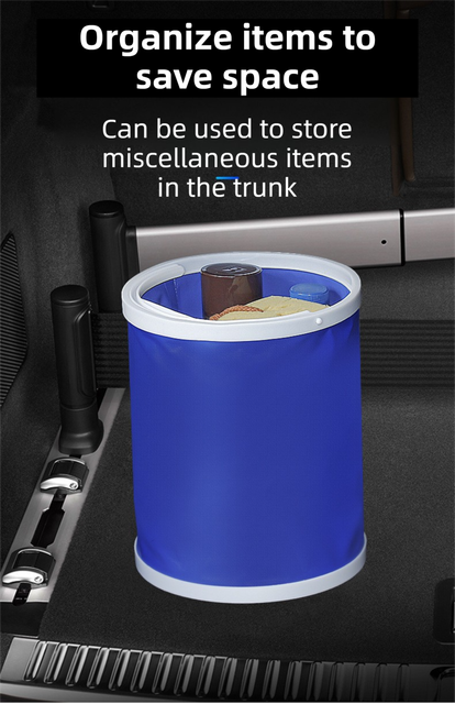 Blue Microfiber Car Cleaning Towel (60 x 180 CM) and 20L Foldable Self Standing Water Bucket (Include Zipper Bag) Combo Set - Super Absorbent and Scratch Free for Car Detailing Drying and Home Cleaning