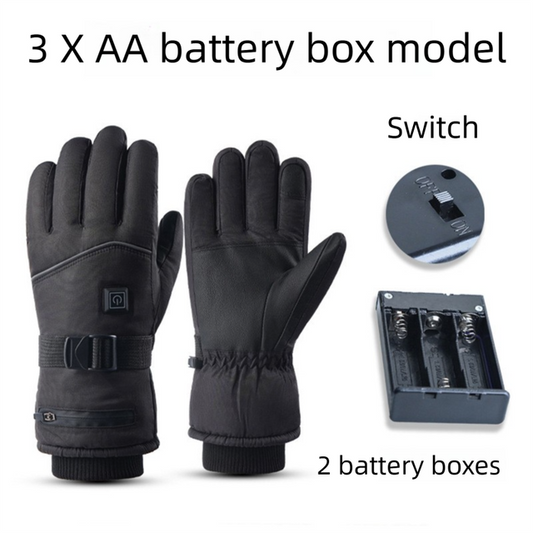 Winter 3 Level Intelligent Heated Gloves with Touchscreen Fingertip - Waterproof Thermal Gloves for Skiing & Outdoor Sports, 360° All-Finger + Hand's Back Large Heating Coverage (Battery Operated)