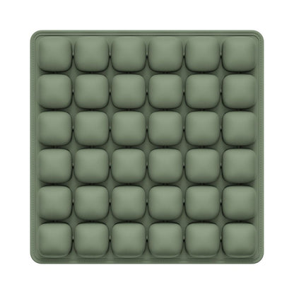 Dark Green Portable 3D Aircell Travel Inflatable Seat Cushion with Built-in Pump – 36 Airbags Ergonomic Pressure Relief Pad with Lycra Cover & Non-Slip Base for Office Car Flight Long Sitting