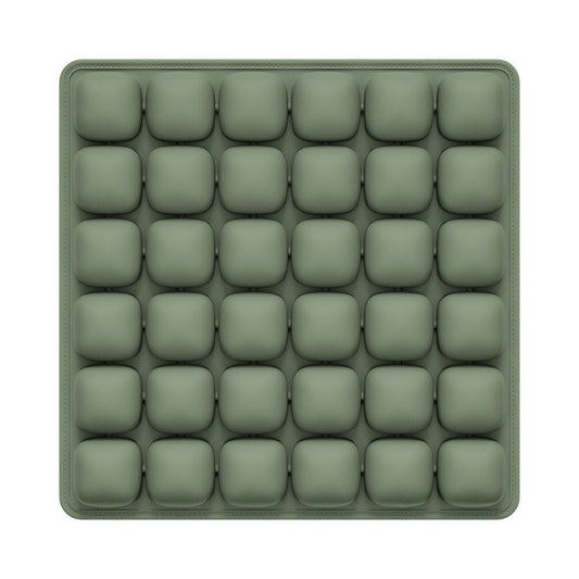 Dark Green Portable 3D Aircell Travel Inflatable Seat Cushion with Built-in Pump – 36 Airbags Ergonomic Pressure Relief Pad with Lycra Cover & Non-Slip Base for Office Car Flight Long Sitting