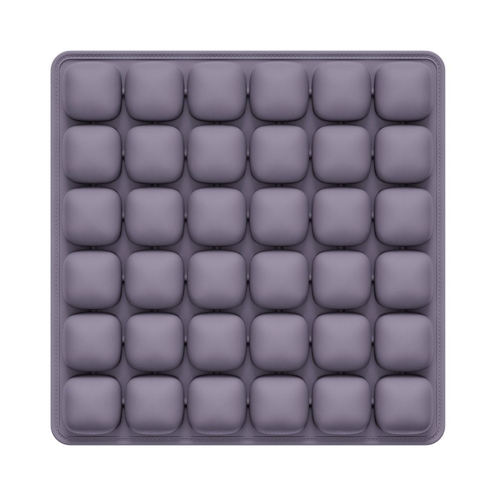Purple Portable 3D Aircell Travel Inflatable Seat Cushion with Built-in Pump – 36 Airbags Ergonomic Pressure Relief Pad with Lycra Cover & Non-Slip Base for Office Car Flight Long Sitting