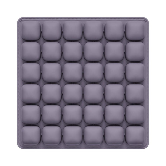Purple Portable 3D Aircell Travel Inflatable Seat Cushion with Built-in Pump – 36 Airbags Ergonomic Pressure Relief Pad with Lycra Cover & Non-Slip Base for Office Car Flight Long Sitting