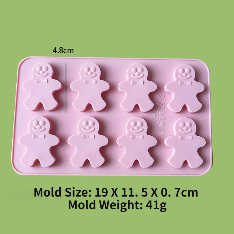 3-Piece Christmas Non-Stick Silicone Baking Mould Set of Santa, Reindeer, Gingerbread Man & Bell Shapes for Chocolate, Candy,  and Mousse Dessert - Easy to Release and Clean, Ideal Making Tools for Christmas in July, Winter Christmas & Secret Santa Gift