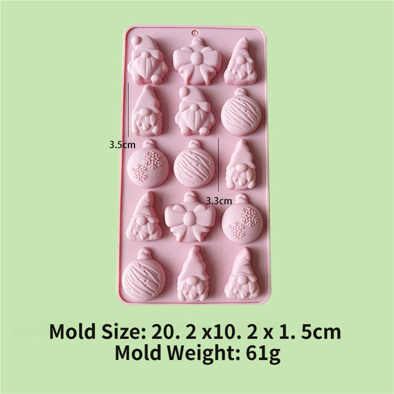 3-Piece Christmas Non-Stick Silicone Baking Mould Set of Santa, Reindeer, Gingerbread Man & Bell Shapes for Chocolate, Candy,  and Mousse Dessert - Easy to Release and Clean, Ideal Making Tools for Christmas in July, Winter Christmas & Secret Santa Gift