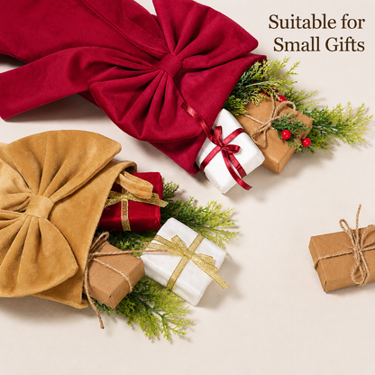18 Inch Oversized Luxury Velvet Christmas Stocking with Bow & Loop, Fireplace Hanging Gift Bag, Holiday Mantel Decor and Present Holder, 4PCS Set in Watermelon red Pink White Yellow