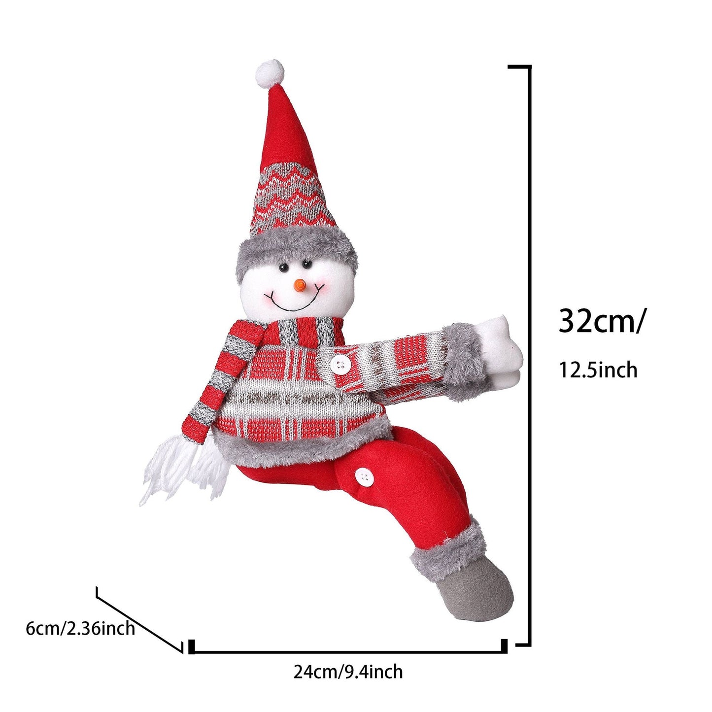 Snowman Christmas Curtain Tiebacks, Large Plush Doll Holdbacks - Curtain Festival Charm for Christmas in July, Winter Christmas, Yulefest, Secret Santa Gift