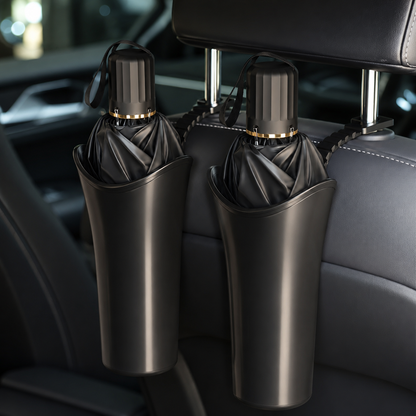 2-Pack Car Umbrella Holder & Waterproof Storage Bucket with Hanging Hook – Multi-Purpose Umbrella Organizer, Seat Back Trash Bin & Storage Container for Vehicle Home Office Use