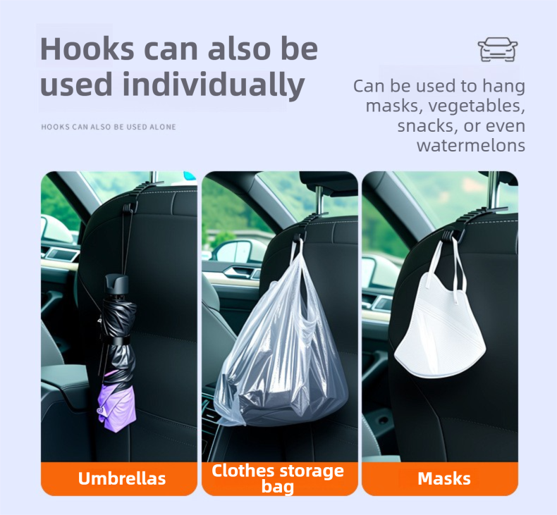 2-Pack Car Umbrella Holder & Waterproof Storage Bucket with Hanging Hook – Multi-Purpose Umbrella Organizer, Seat Back Trash Bin & Storage Container for Vehicle Home Office Use