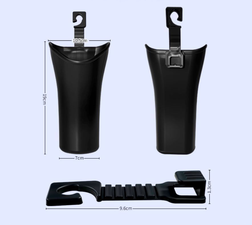 2-Pack Car Umbrella Holder & Waterproof Storage Bucket with Hanging Hook – Multi-Purpose Umbrella Organizer, Seat Back Trash Bin & Storage Container for Vehicle Home Office Use