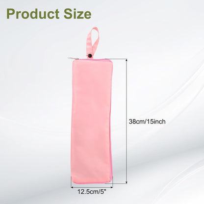 2-Pack Foldable Waterproof Umbrella Storage Sleeve with Zippers, Carry Handle and Absorbent Microfiber Lining - Reusable Hanging Umbrella Pouch for Home Office School Travel and Car Use, Beige 15 x 5 inch
