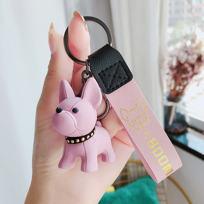Pink Cute Resin French Bulldog Keychain Pendant for Backpacks and Keys – Trendy Frenchie Dog Bag Hanging Ornament, Stylish Accessory Solution for Local Trendsetters
