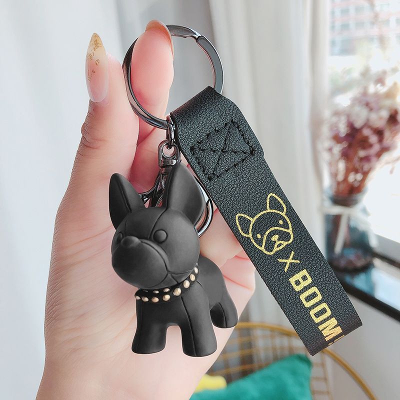 Black Cute Resin French Bulldog Keychain Pendant for Backpacks and Keys – Trendy Frenchie Dog Bag Hanging Ornament, Stylish Accessory Solution for Local Trendsetters