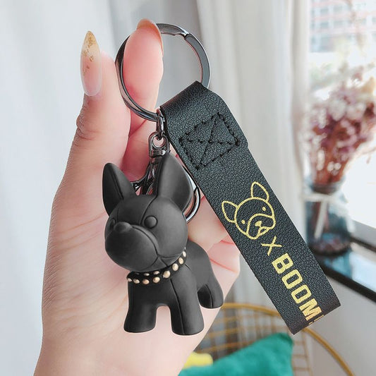 Black Cute Resin French Bulldog Keychain Pendant for Backpacks and Keys – Trendy Frenchie Dog Bag Hanging Ornament, Stylish Accessory Solution for Local Trendsetters