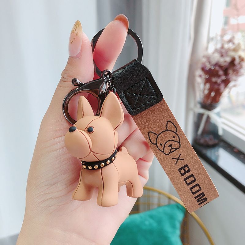 Khaki Cute Resin French Bulldog Keychain Pendant for Backpacks and Keys – Trendy Frenchie Dog Bag Hanging Ornament, Stylish Accessory Solution for Local Trendsetters
