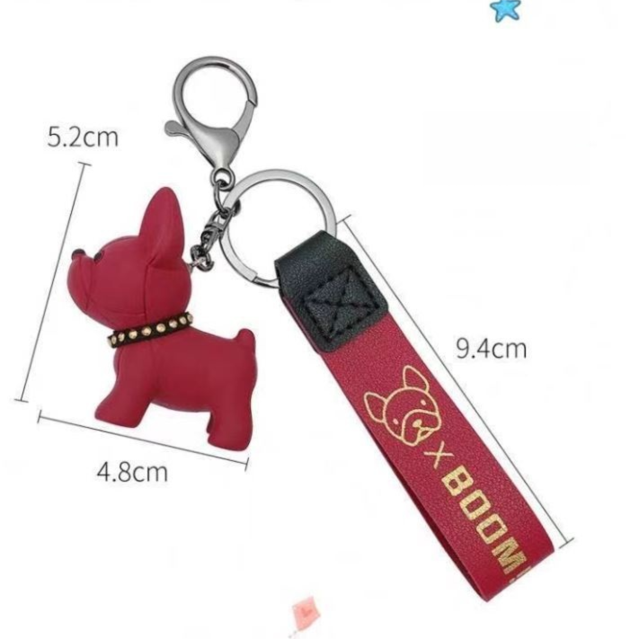 Khaki Cute Resin French Bulldog Keychain Pendant for Backpacks and Keys – Trendy Frenchie Dog Bag Hanging Ornament, Stylish Accessory Solution for Local Trendsetters