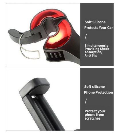 4 Pack Gold Car Headrest Hook with Phone Holder for Purses Bags and 4-6.5 Inch Smartphones, Universal 360 Rotation Back Seat Storage Hook and Mobile Stand