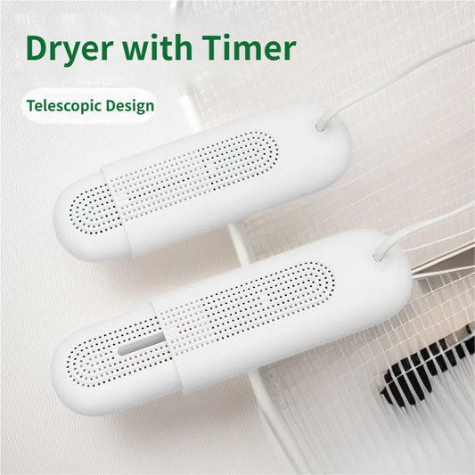 USB Powered Telescopic Shoe Dryer with 3 Level Timer and Multi Airflow Hole, Adjustable for EU Shoe Size 28-45, Electric Portable Footwear Deodoriser and Warmer for Sneakers Boots Socks Gloves Drying