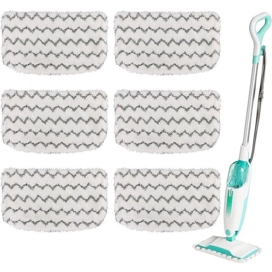 Shark Steam Mop Replacement Microfiber Scrubbing Pads 6 Pack - Reusable Machine Washable Floor Cleaning Pads 32 x 16.5 cm, Compatible with Shark S1000, S1000A, S1000C, S1000WM, S1001C