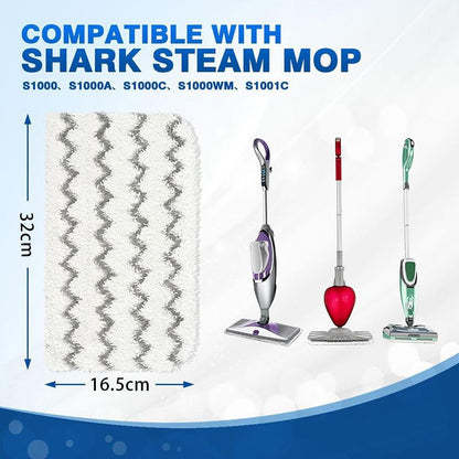 Shark Steam Mop Replacement Microfiber Scrubbing Pads 6 Pack - Reusable Machine Washable Floor Cleaning Pads 32 x 16.5 cm, Compatible with Shark S1000, S1000A, S1000C, S1000WM, S1001C