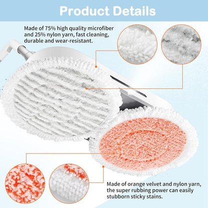 Style 5 Shark Steam Dual-Head Mop Replacement Pads 8 Pack - 7.5 Inch Reusable Round Microfiber Scrubbing Pads Compatible with Shark S7000, S7201, S8001, S8201, S7001, S7000AMZ, S7001TGT, S7005, S7020