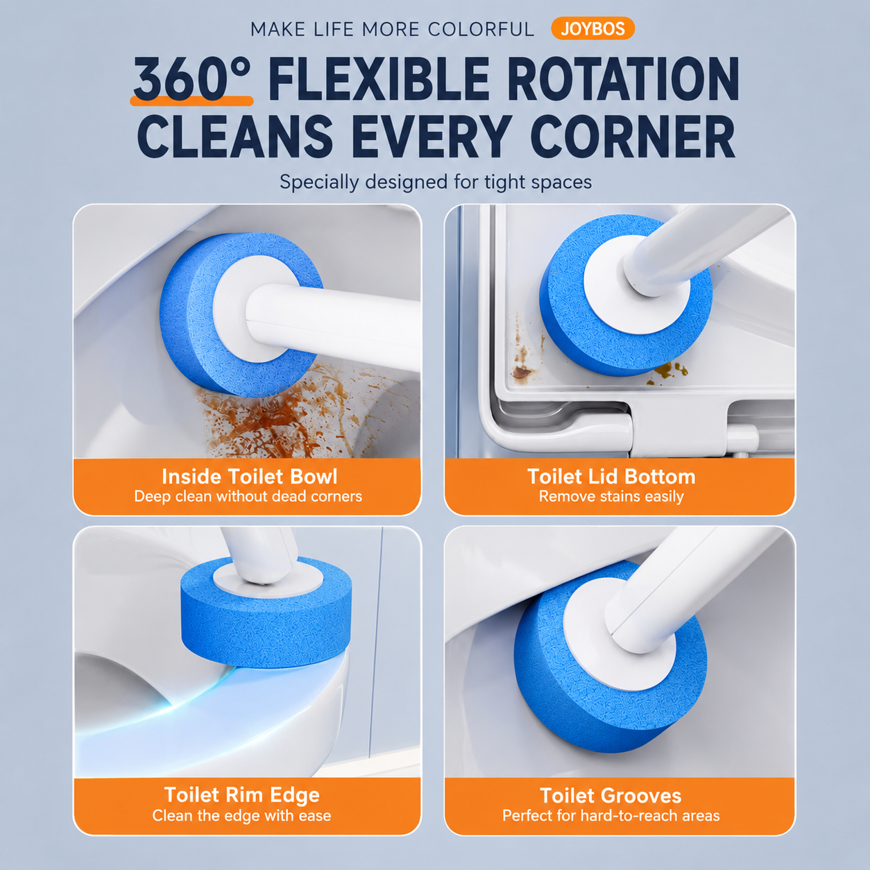 Automatic Flip-Open Disposable Toilet Brush Set with 21 Cleaning Refill Heads, Wall Mounted Storage, One-Button Hygienic Release, 360° Rotating Deep Cleaning, 51cm Long Handle Bathroom Toilet Cleaner